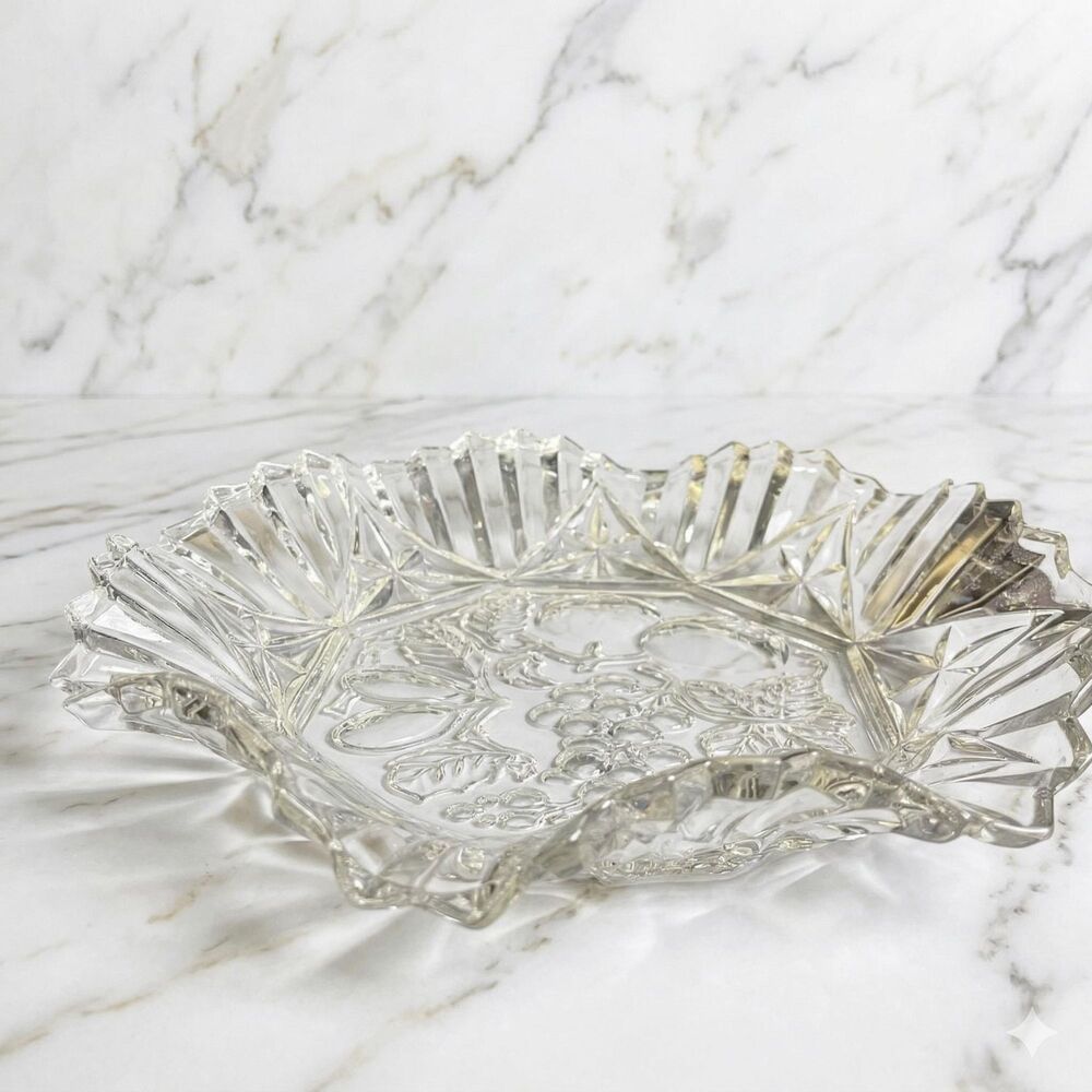 Vintage Federal Glass Pioneer Clear Pressed Glass Serving Dish